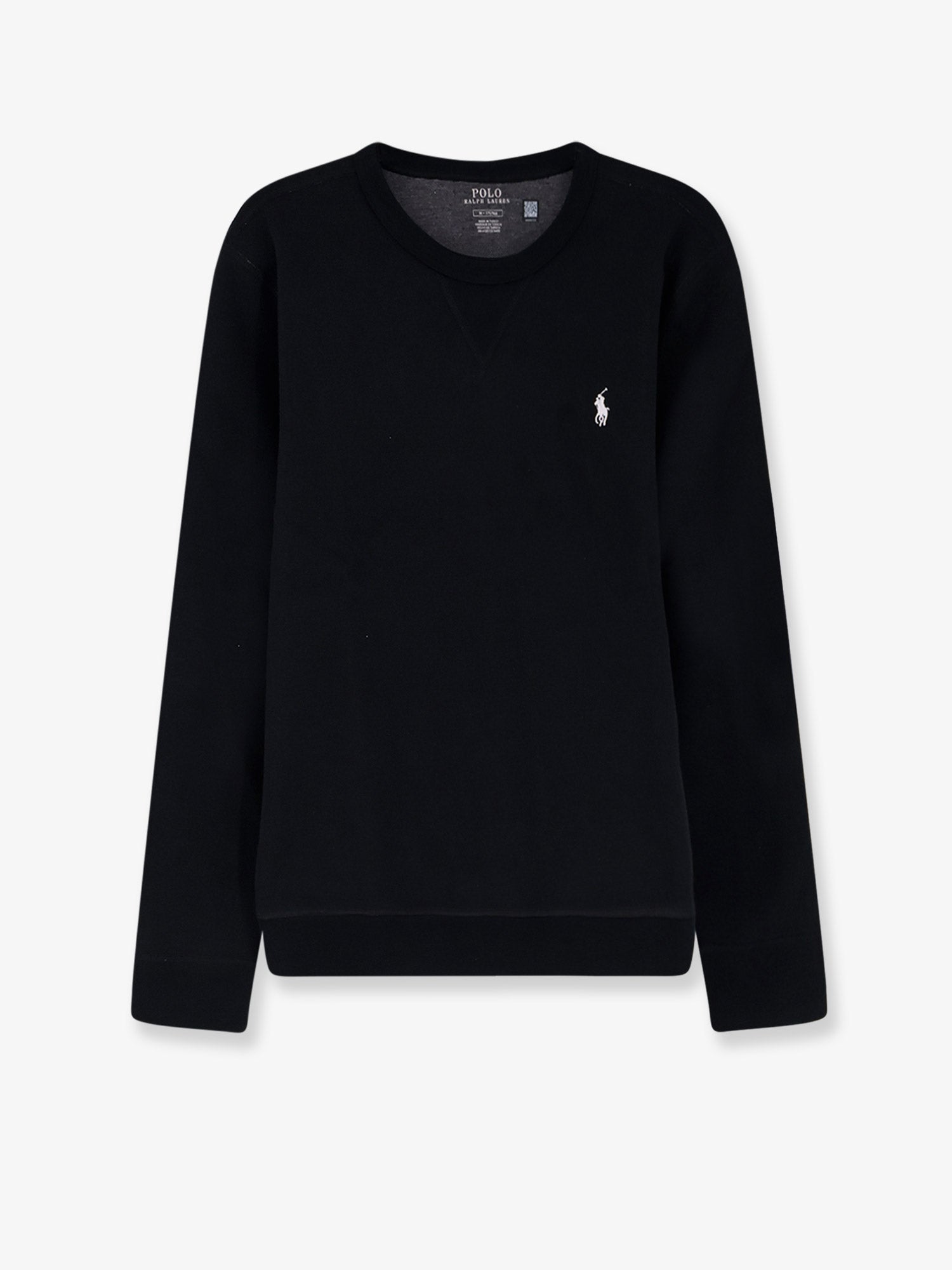 Cotton-Blend Crew Neck Sweatshirt — Black