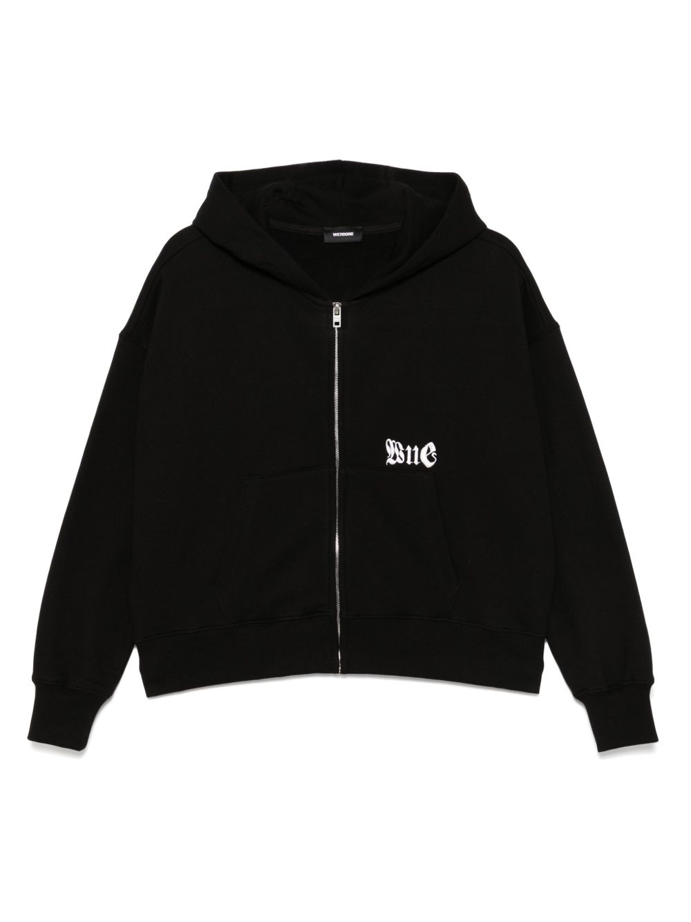 We11done logo zip-up hoodie - Black