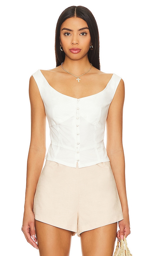 Free People BIKINI-OBERTEIL MIT BUSTIER FREE PEOPLE SALLY in White. Größe XL. Also in