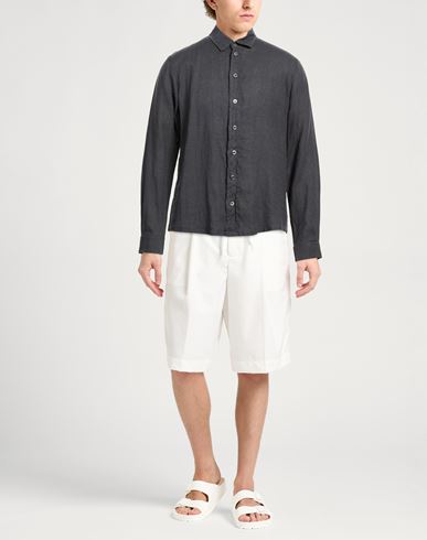 Man Shirt Grey Size 38 Linen