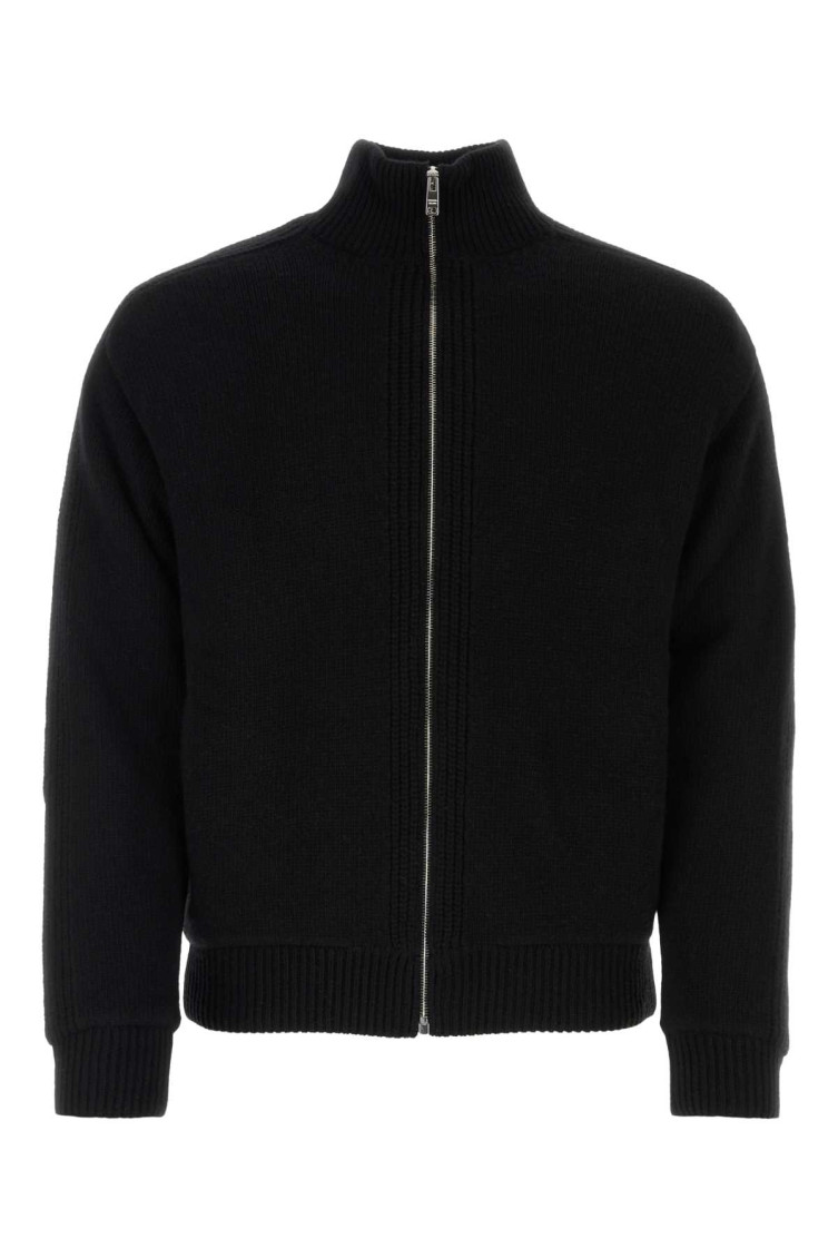 Black Wool Blend Cardigan