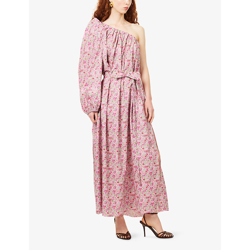 Womens Antiparos Bow-Belt Cotton Maxi Dress