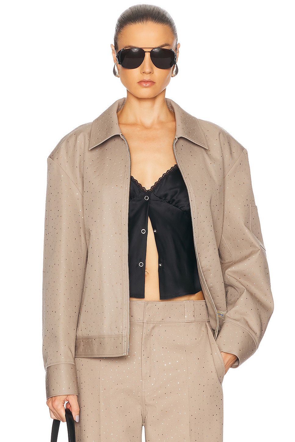 Alexander Wang Boxy Workwear Jacket in Khaki - Taupe.  XS also in