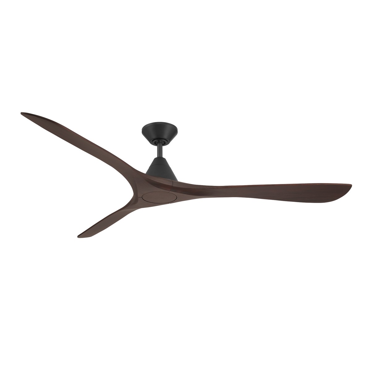 Matte Black Dark Walnut 72" Ceiling Fan from the Carve Collection
