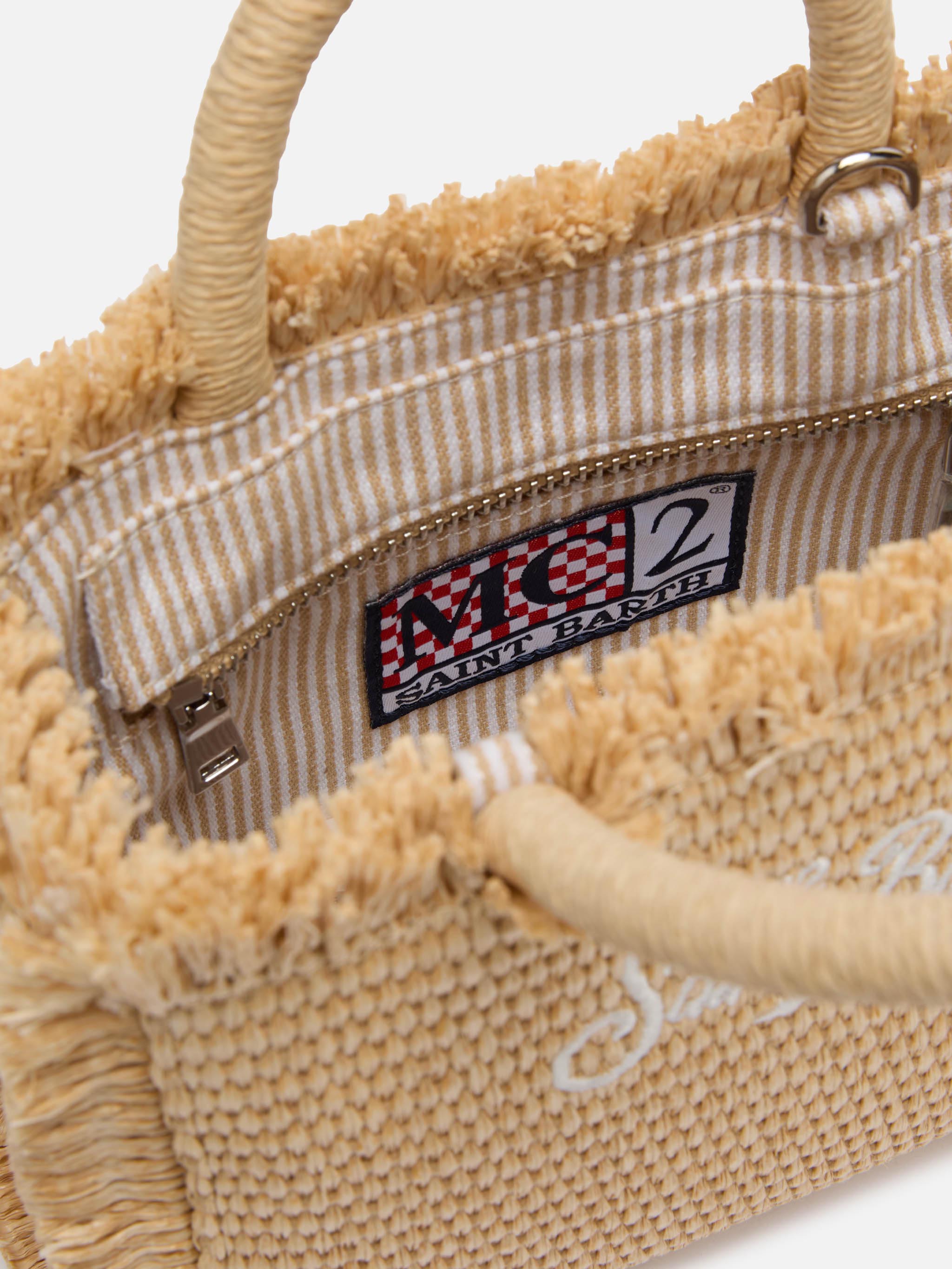 Mini Vanity Straw Effect Bag Beige - Unisex