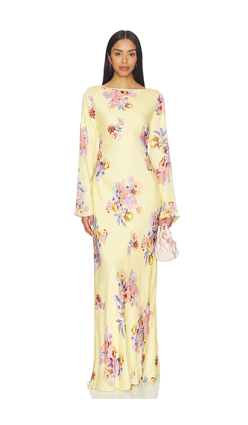HEMANT AND NANDITA Maxi Dress in Lemon. S. Also in XS, M, L
