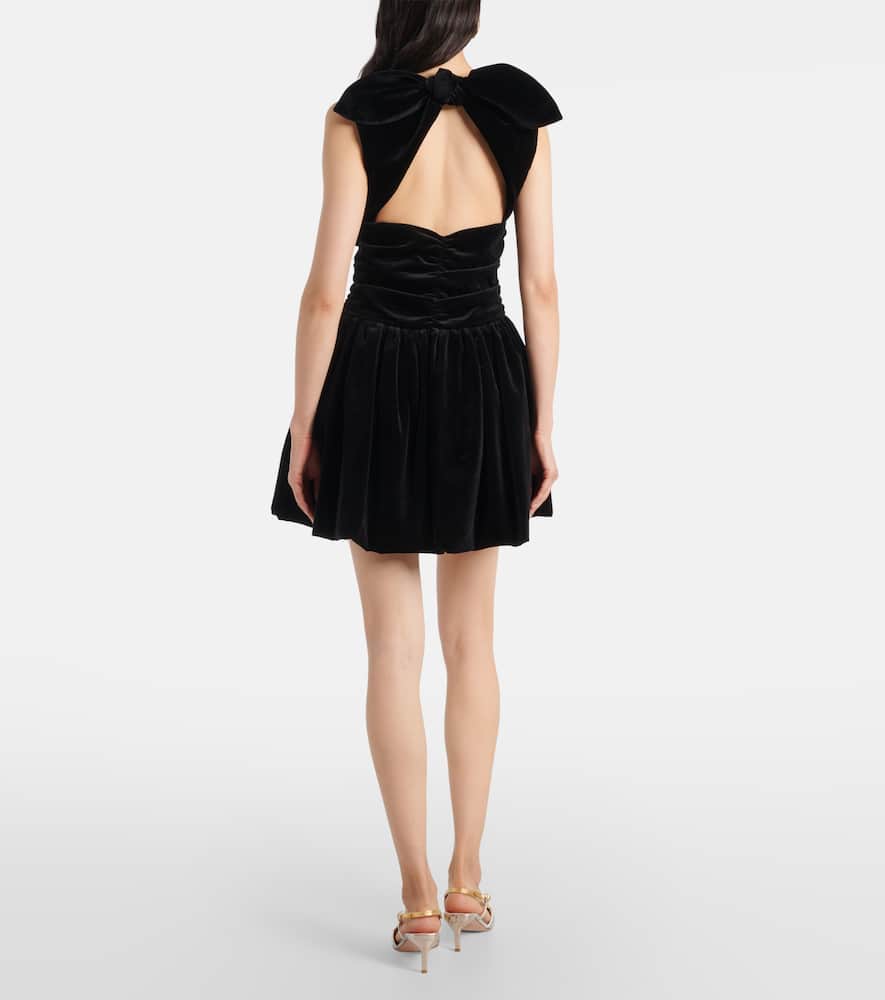 Cotton velvet balloon minidress