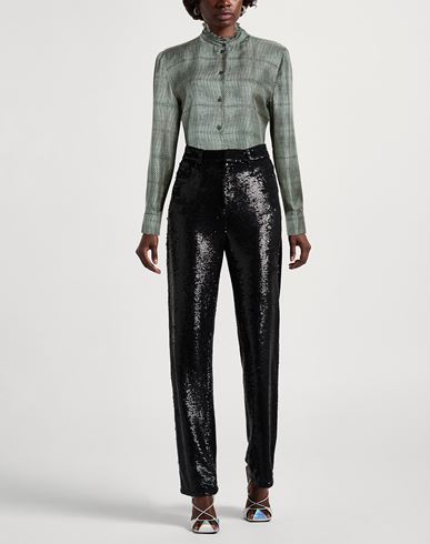 Woman Shirt Dark green Size 8 Silk