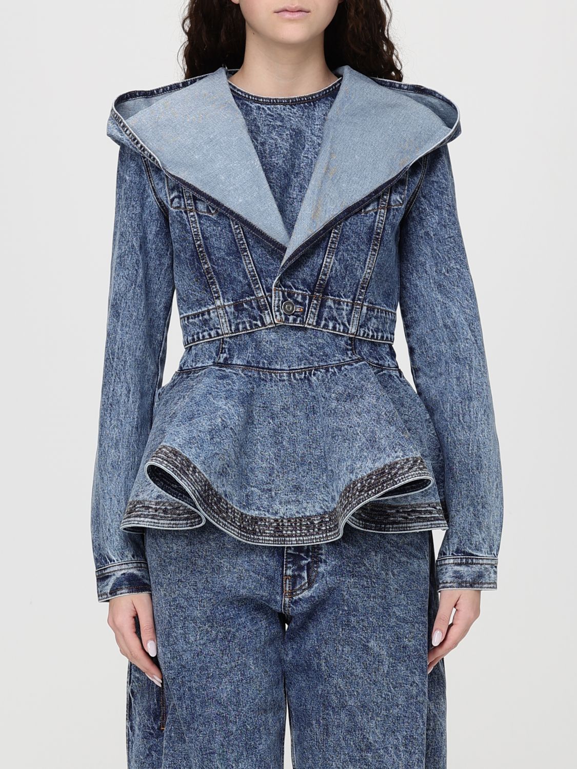 Jacket ALAÏA Woman color Gnawed Blue