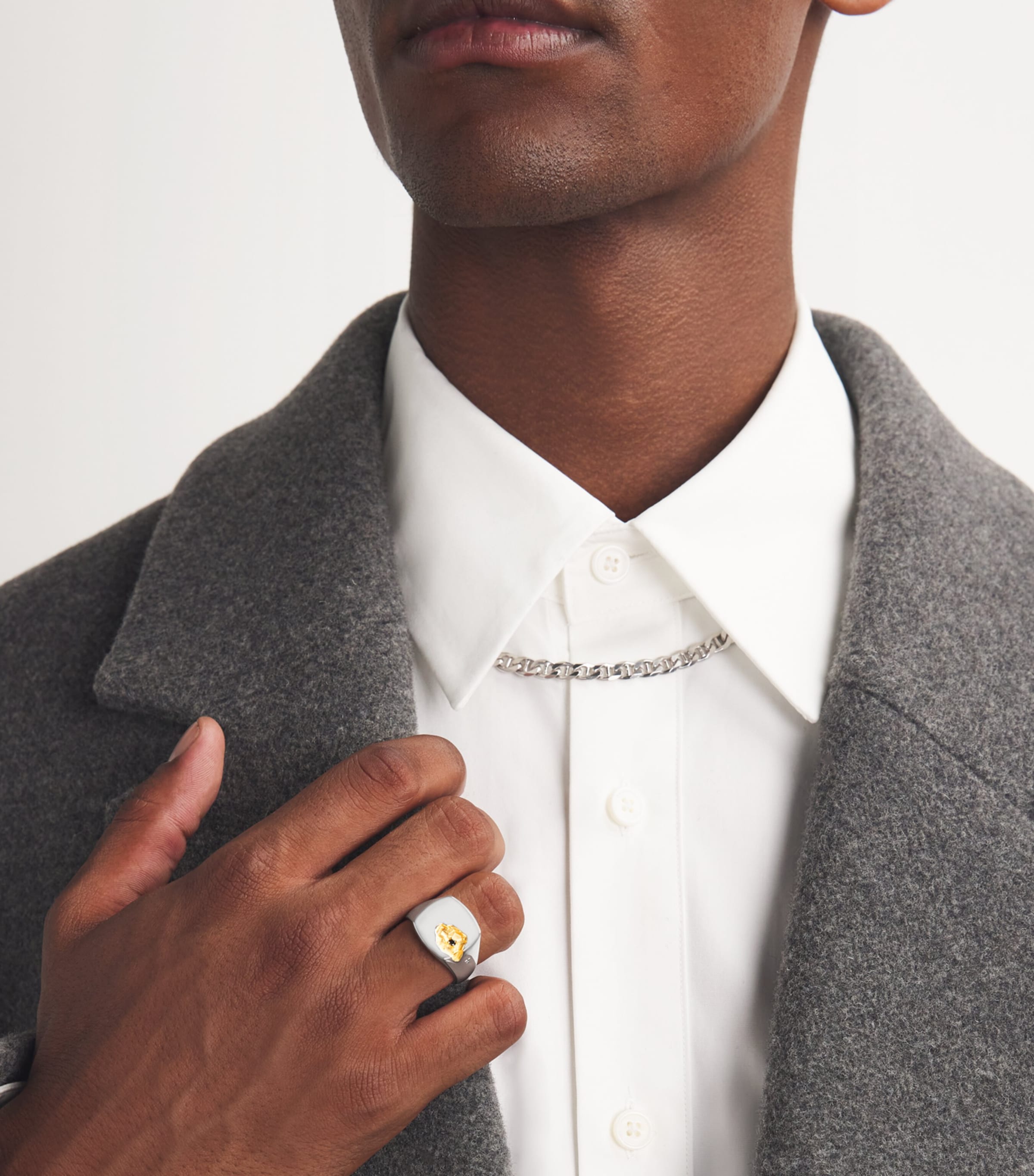 Sterling Silver and Black Diamond Signet Ring