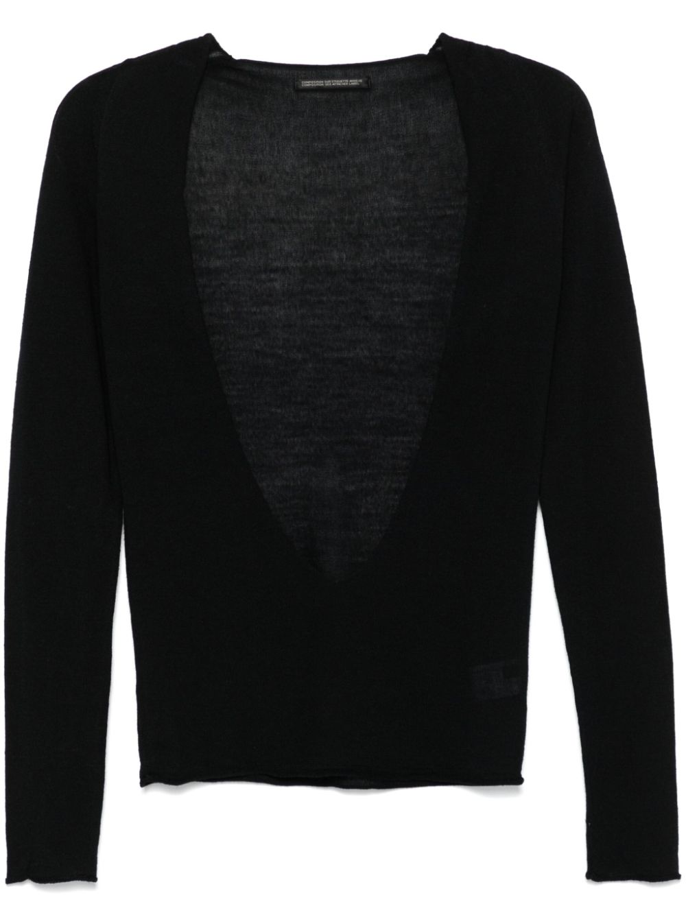 2010s fine-knit top - Black