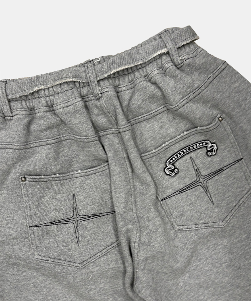 Destroyed Raw-Edge Joggers