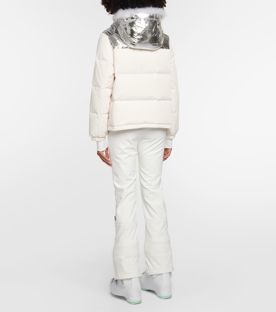 Shearling-trimmed down jacket