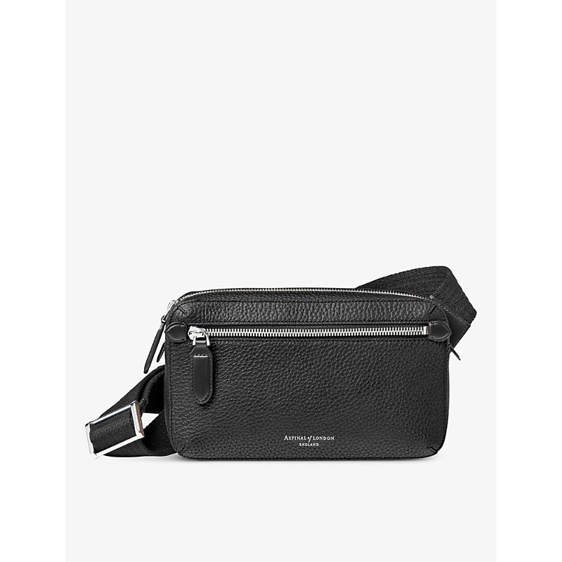 Mens Reporter East West Grained-Leather Messenger Bag