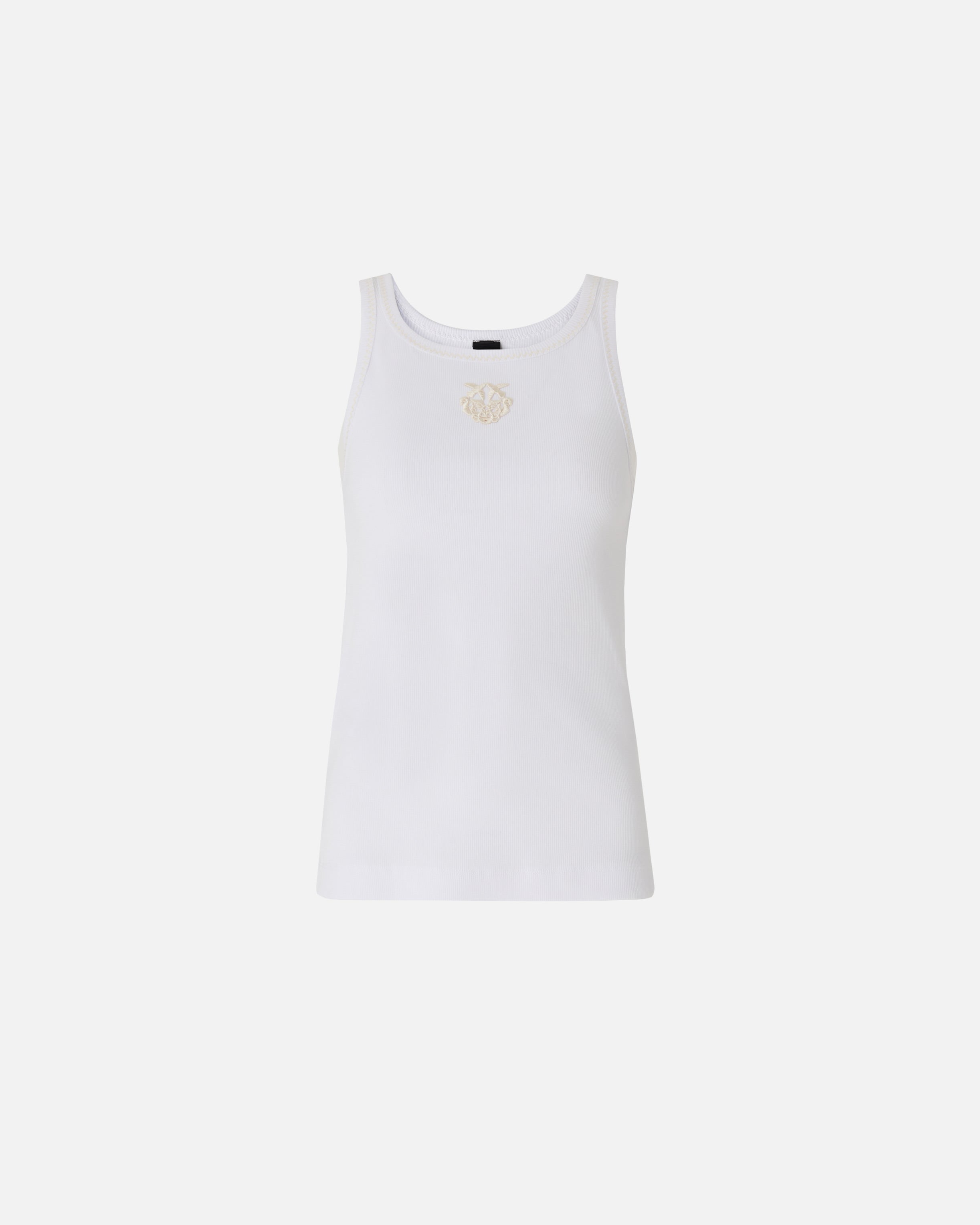Ribbed vest top with Love Birds embroidery - L