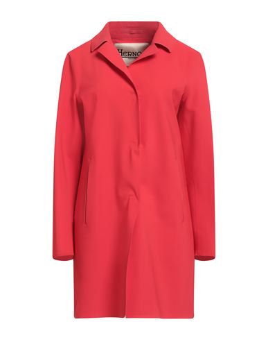 Woman Overcoat & Trench Coat Tomato red Size 10 Polyamide, Elastane