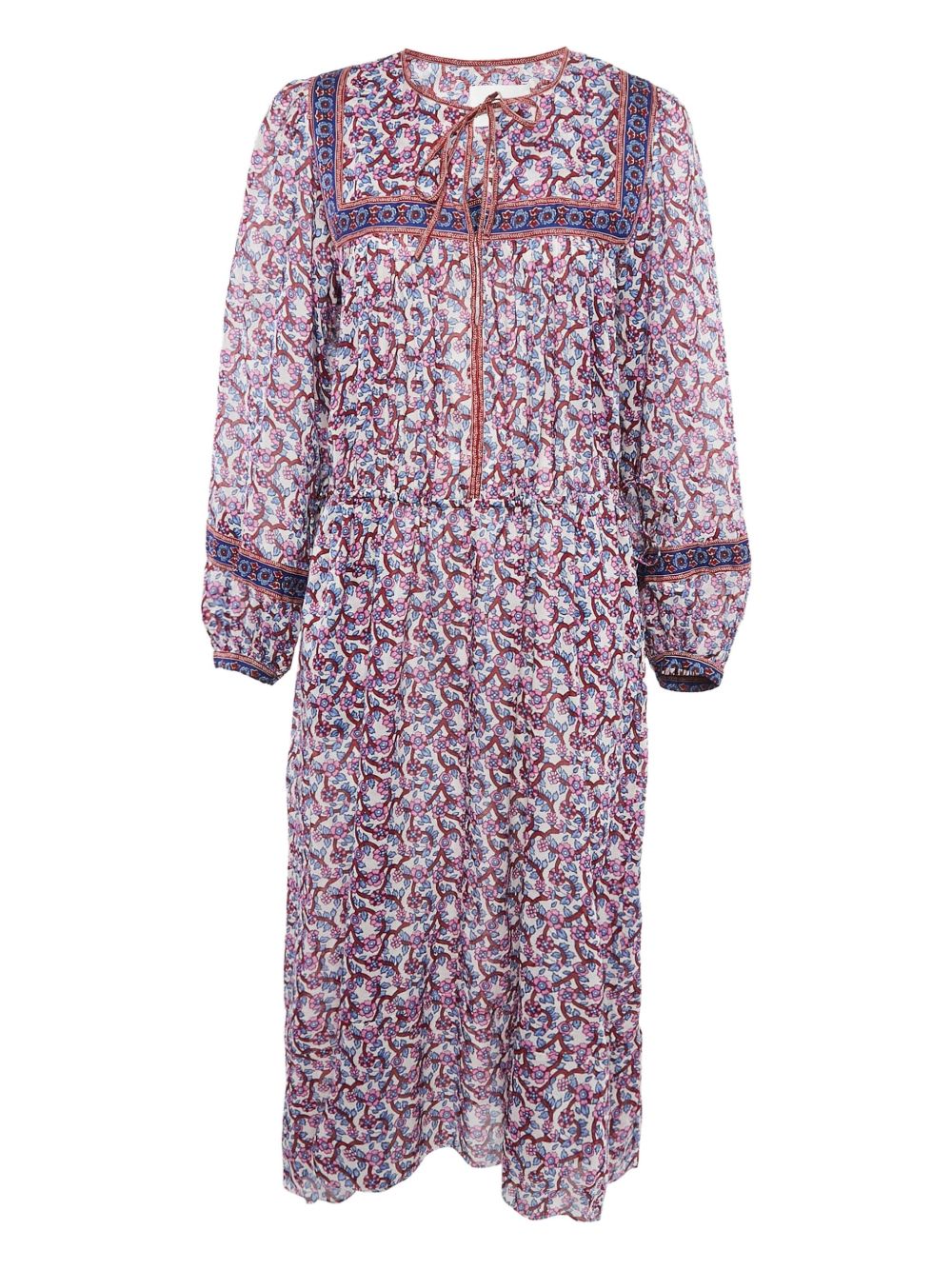 Greila floral-print long-sleeve dress - White