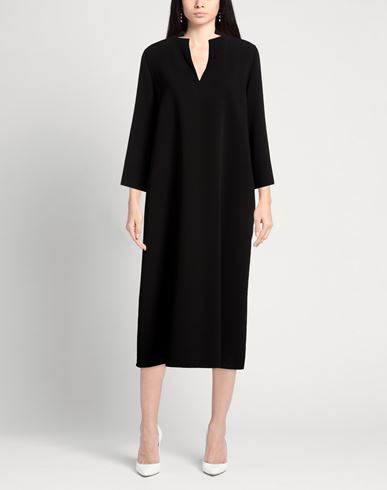 Woman Midi dress Black Size 8 Wool