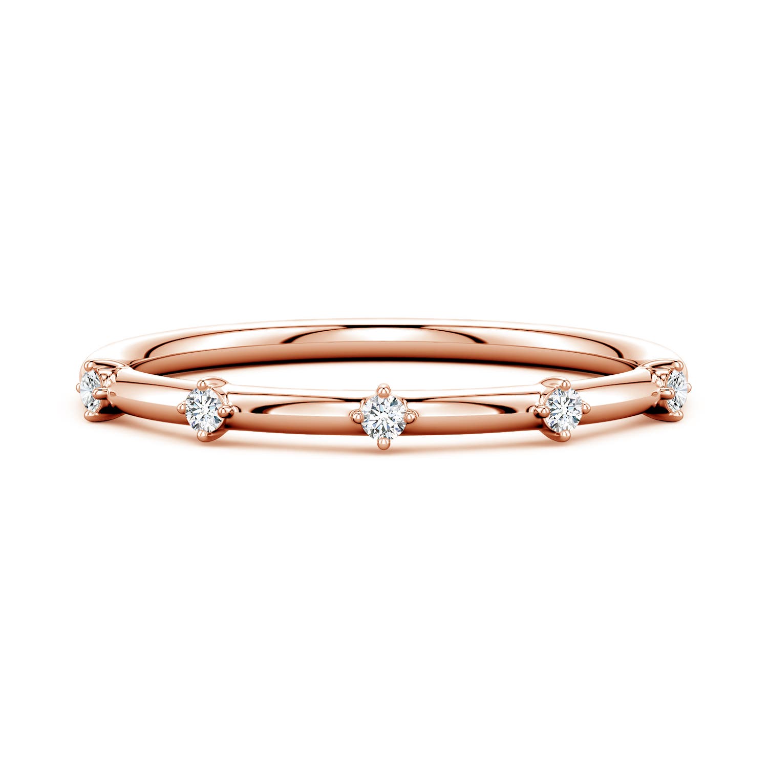 Angara 1.5 MM Round Lab-Grown Diamond Five-Stone Station Ring in 14K Rose Gold