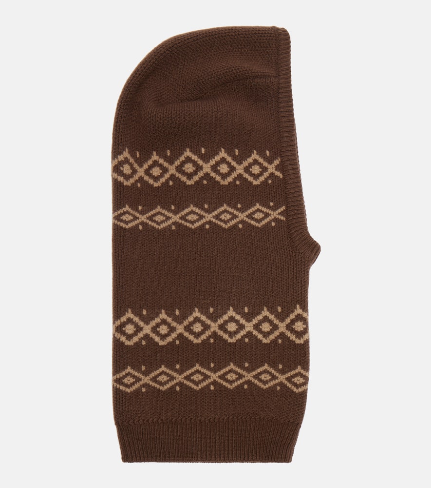 Argyle wool hood