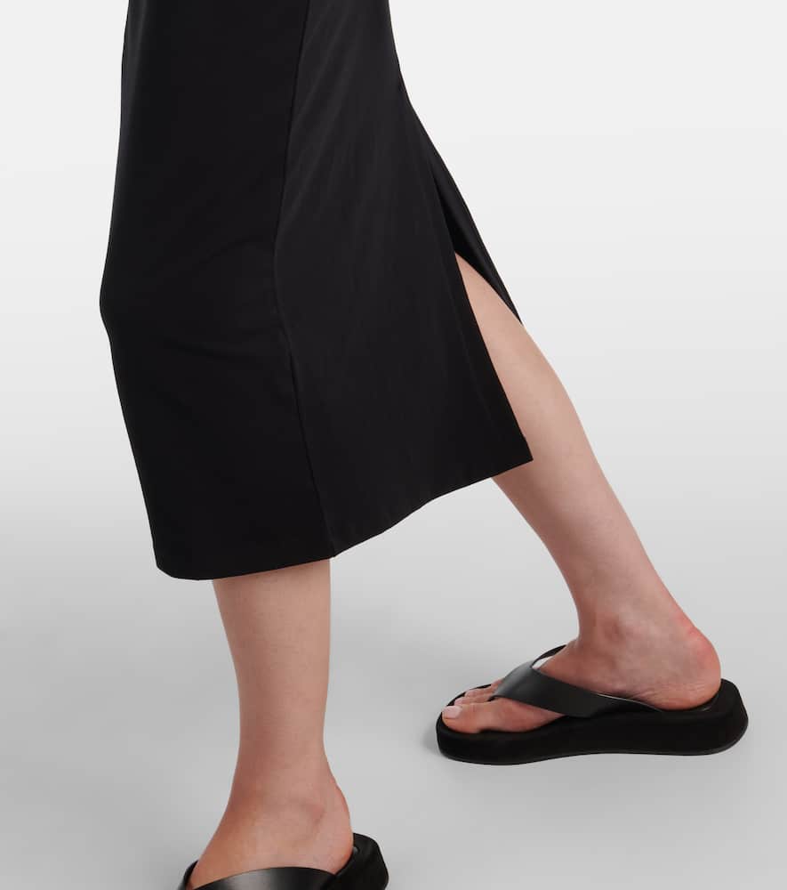 Vince Gathered cotton-blend midi dress