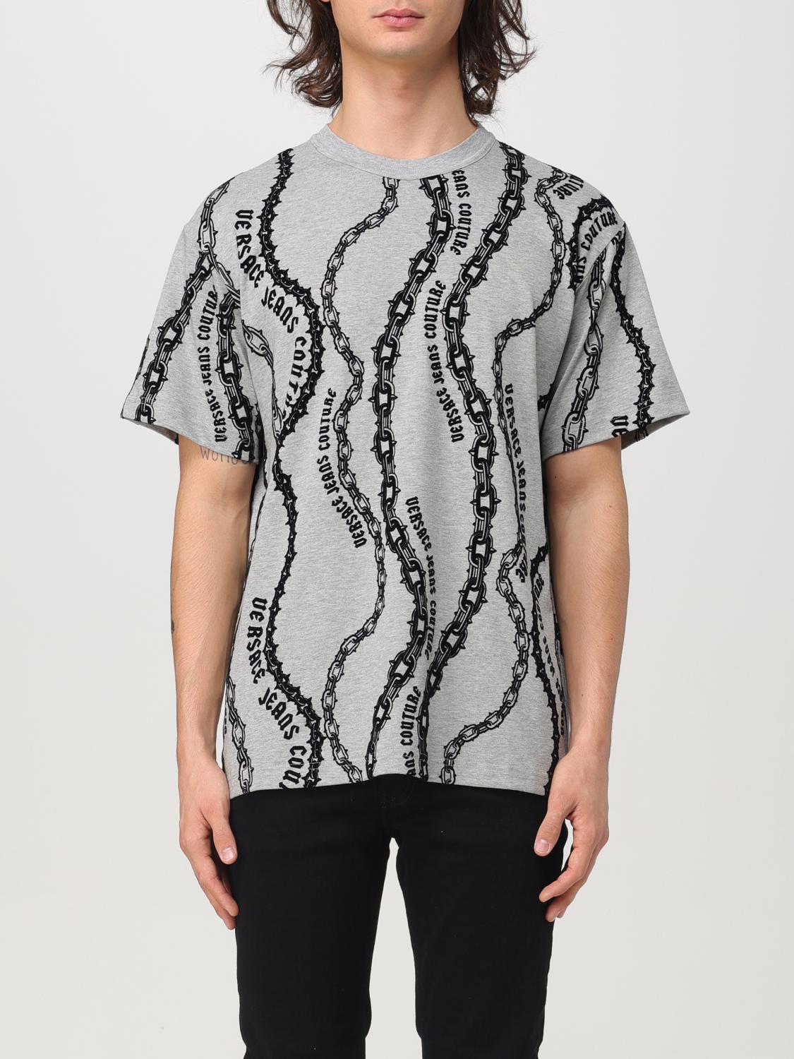 Flocked-logo cotton T-shirt - Black
