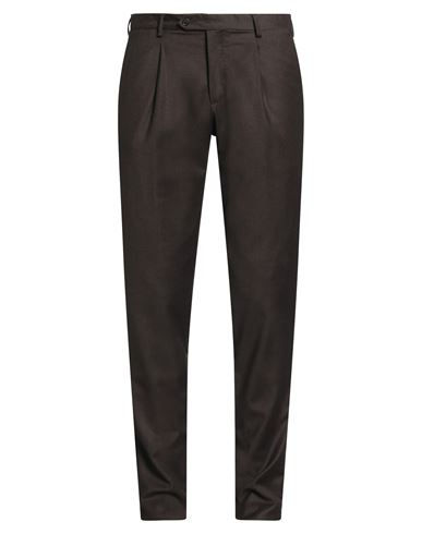 Man Pants Chocolate brown Size 30 Virgin Wool, Elastane