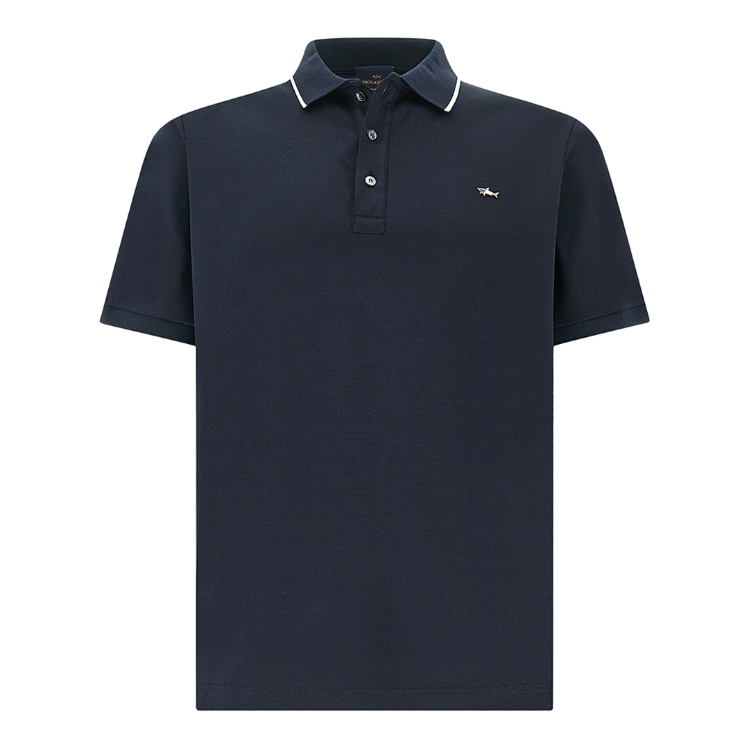 Polo shirt in Aqua Touch cotton, Man, Blue