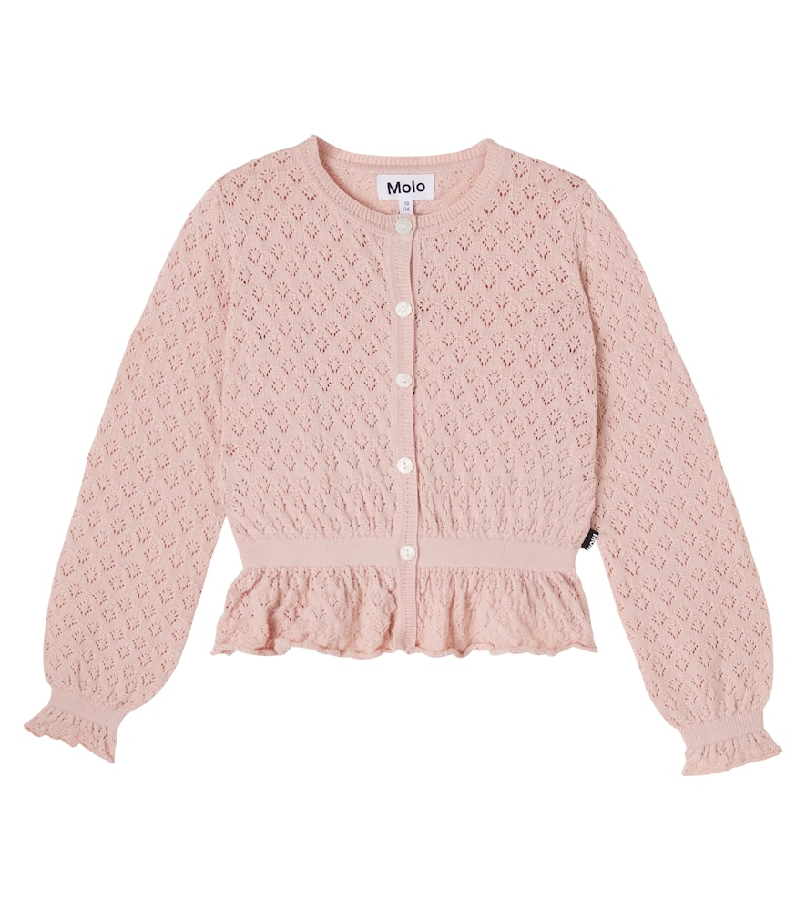 Pointelle cotton cardigan