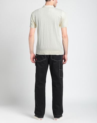 Man Polo shirt Beige Size M Linen, Elastane