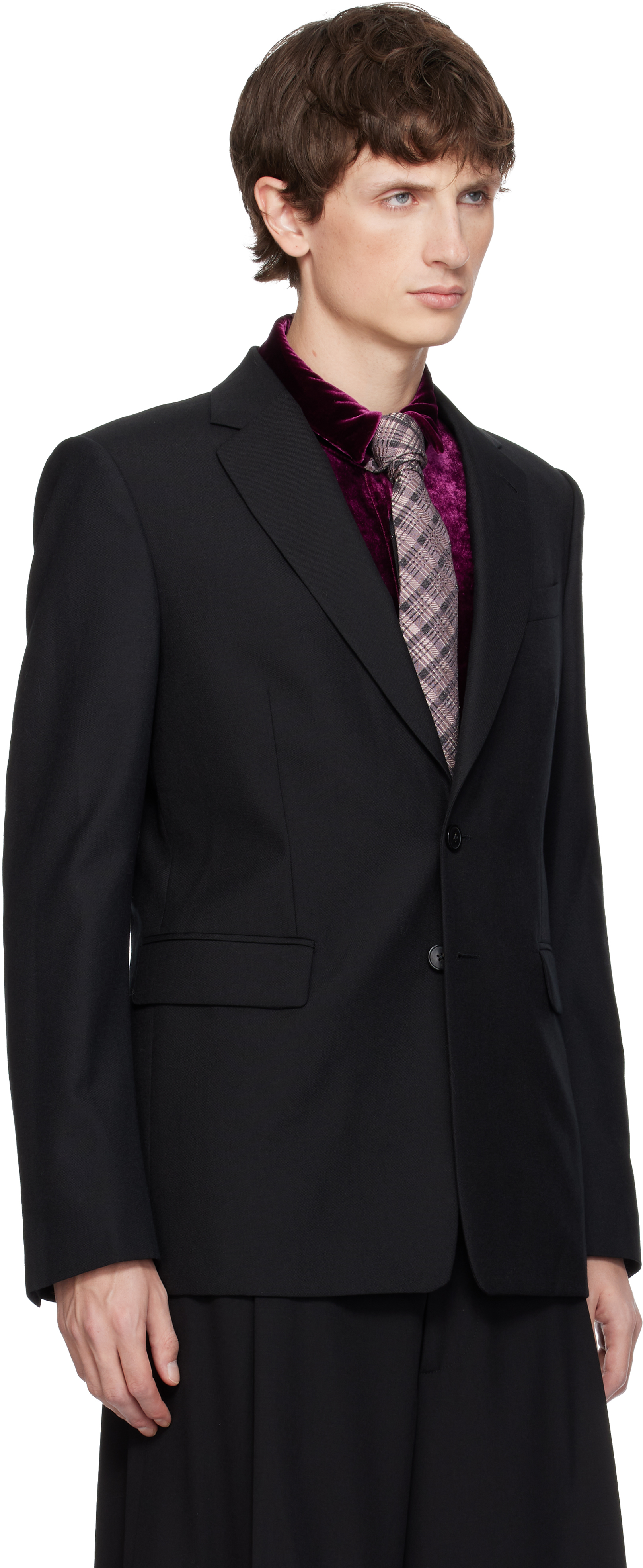 Black Slim Fit Wool Blazer