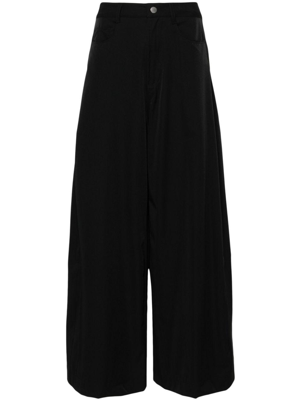 High-waisted wide-leg trousers - Black