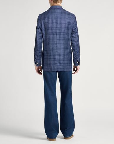 Platinum Man Blazer Slate blue Size 40 Cashmere, Silk, Linen