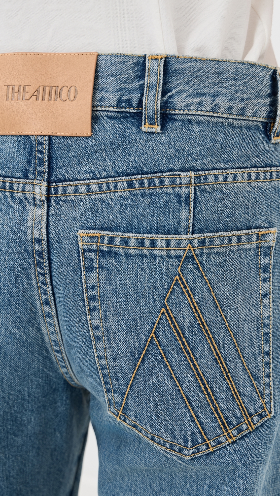 Paneled Wide Leg Jeans Sky Blue