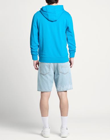 Man Sweatshirt Azure Size M Cotton