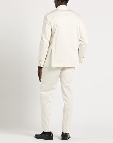 Man Suit Ivory Size 40 Cotton, Elastane