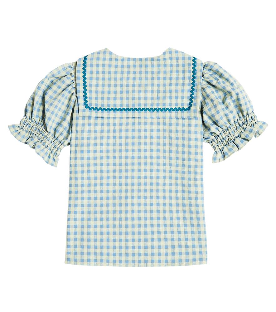 La Coqueta Georgina gingham cotton-blend shirt