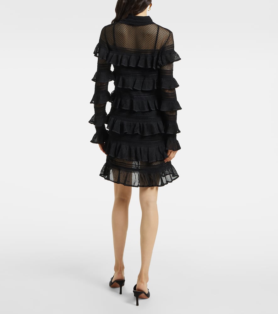 Minikleid Crush High Neck Frilled aus Strick