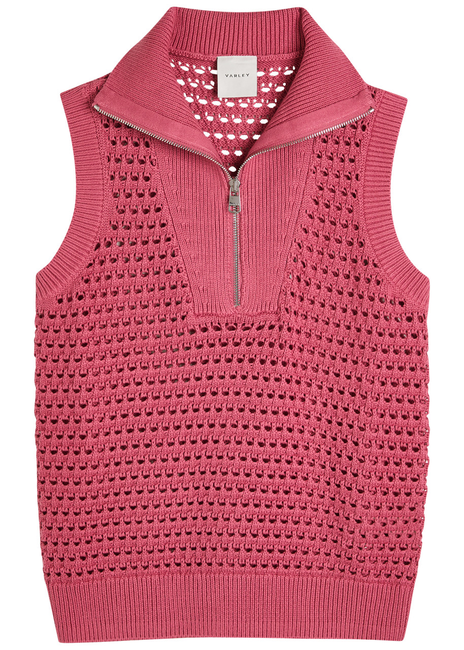 Bains Half Zip Open-knit Tank