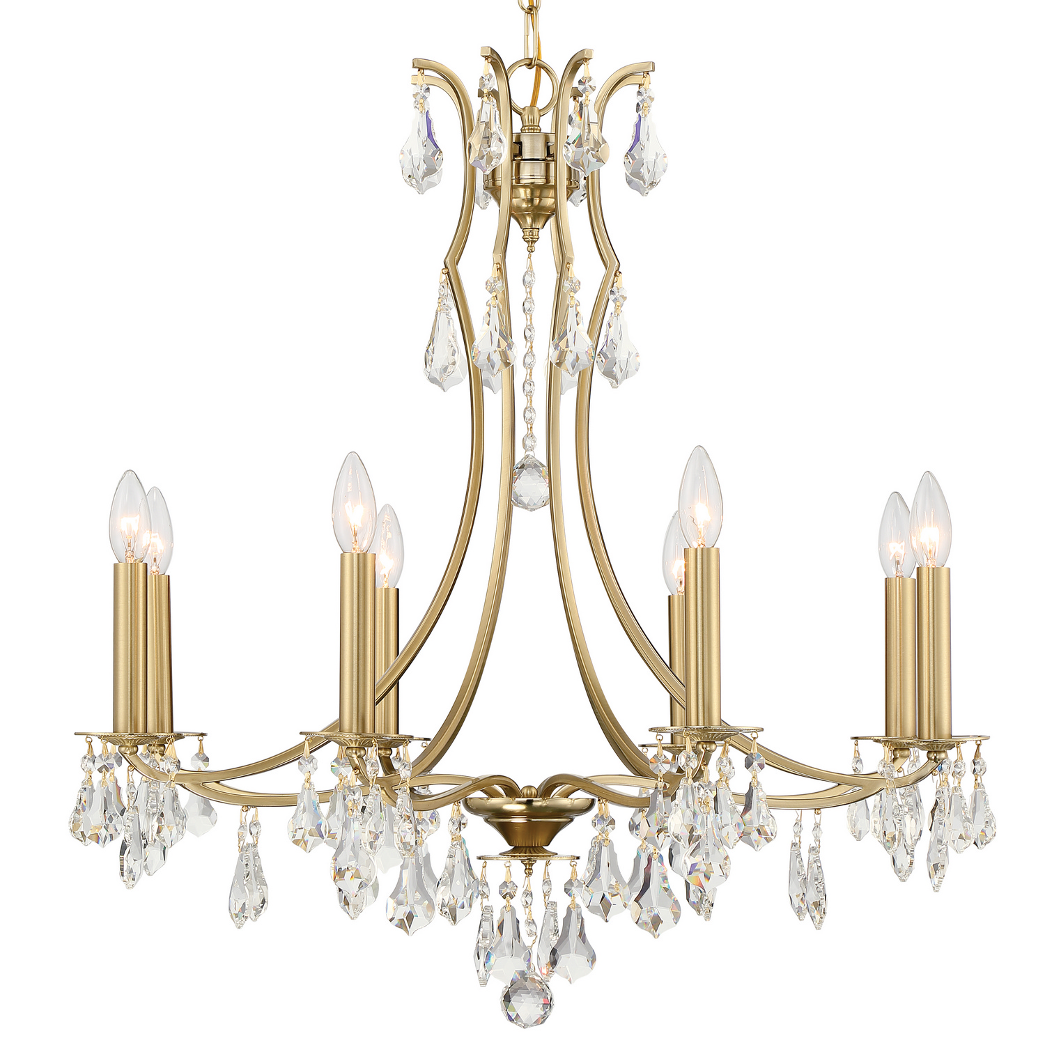 Vibrant Gold Eight Light Chandelier from the Cedar Collection