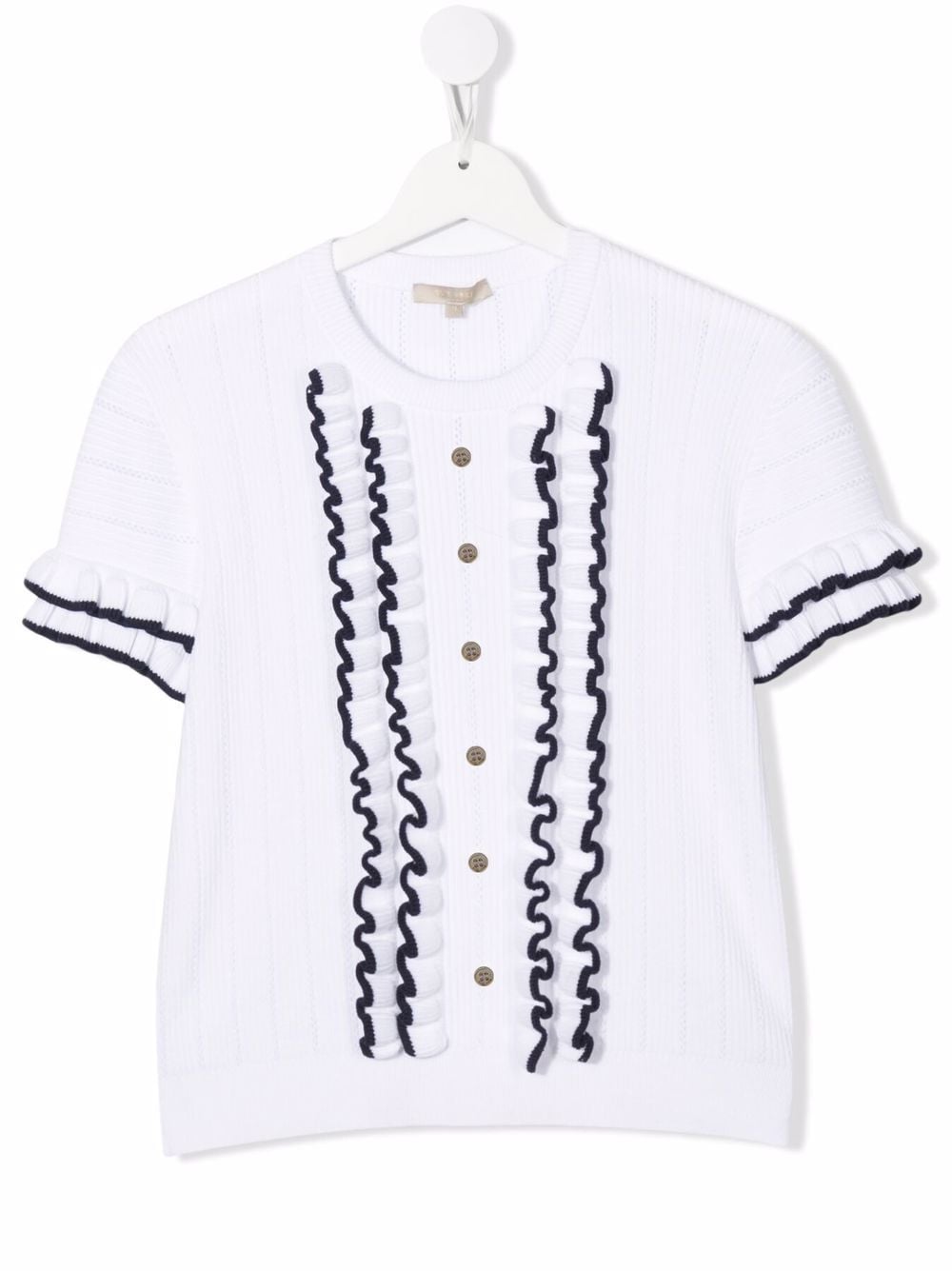TEEN ruffled short-sleeved shirt - White
