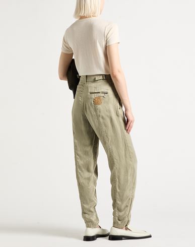 Woman Pants Military green Size 4 Lyocell
