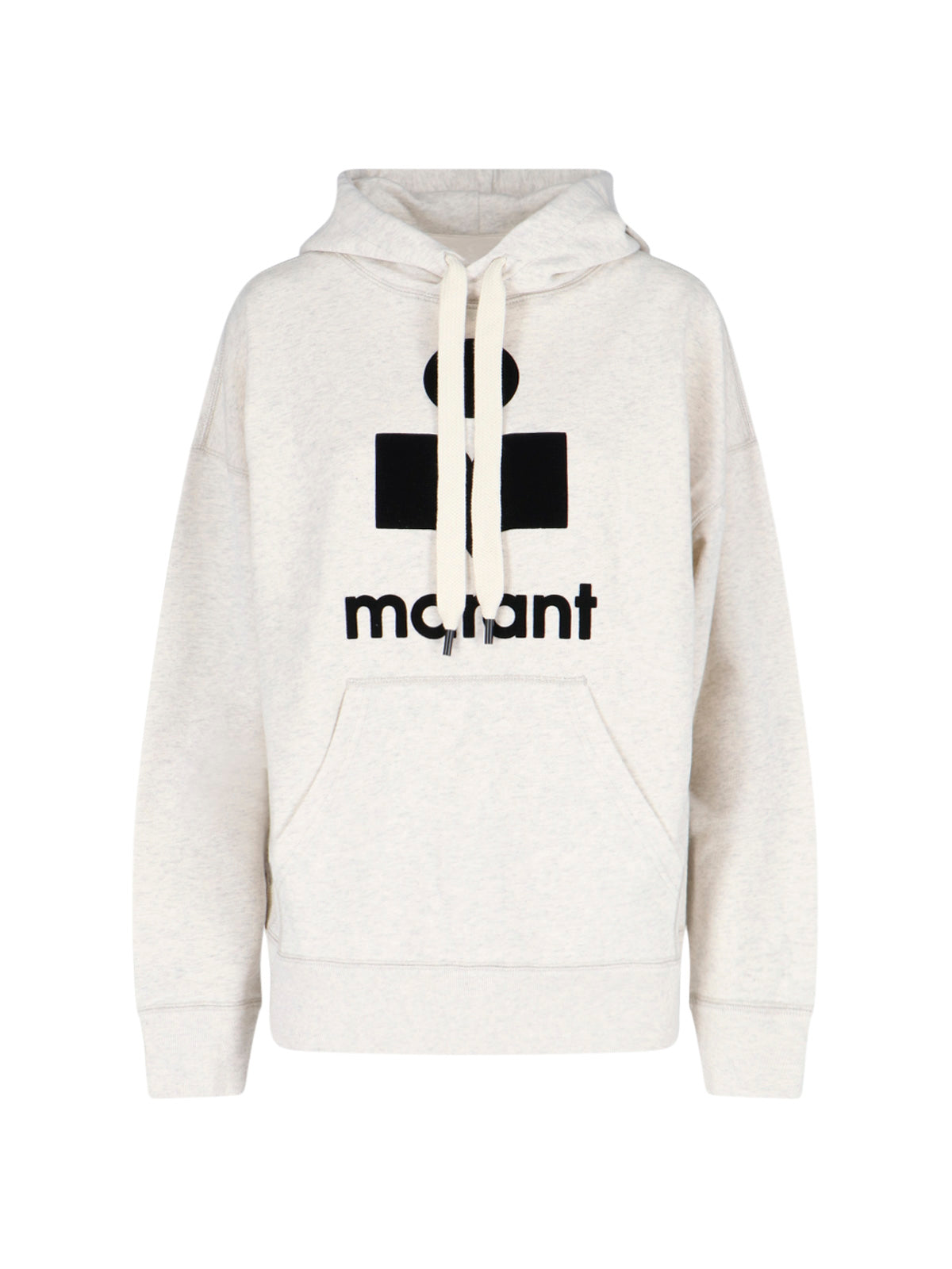Women's Cotton-Blend Flocked Sweatshirt with Drawstring Hood