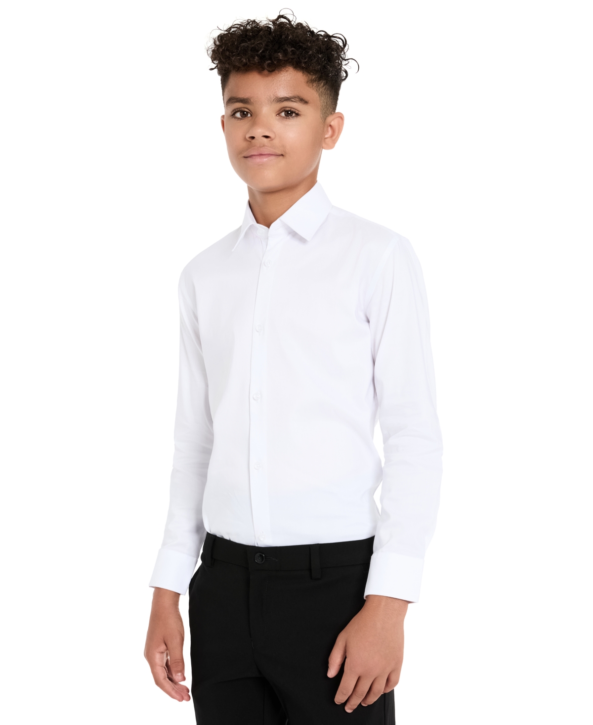 Boys 5-7 Button Front Dress Shirt - White
