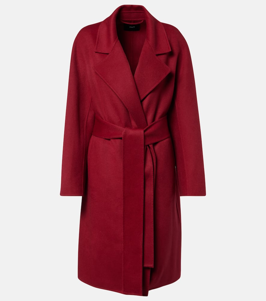 Wool and cashmere wrap coat