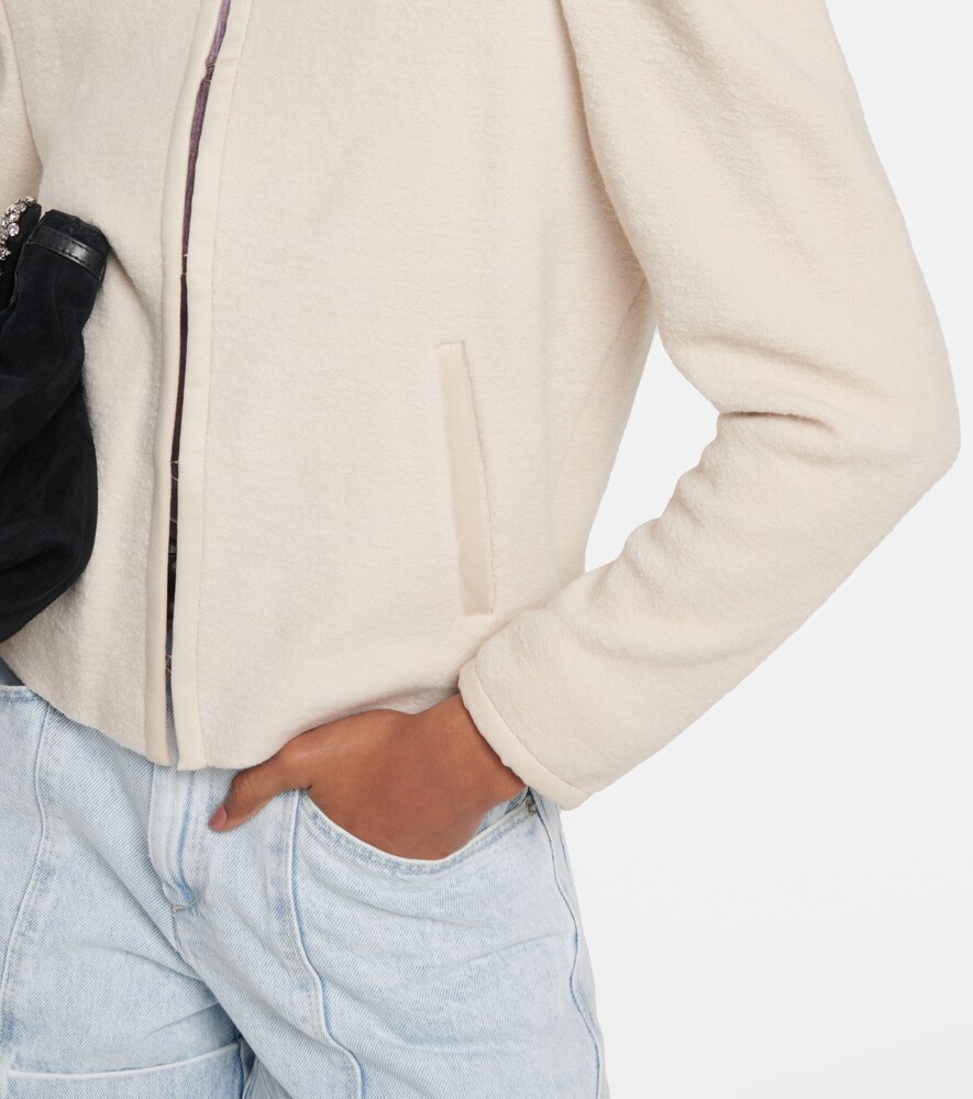Pleated wool-blend jacket