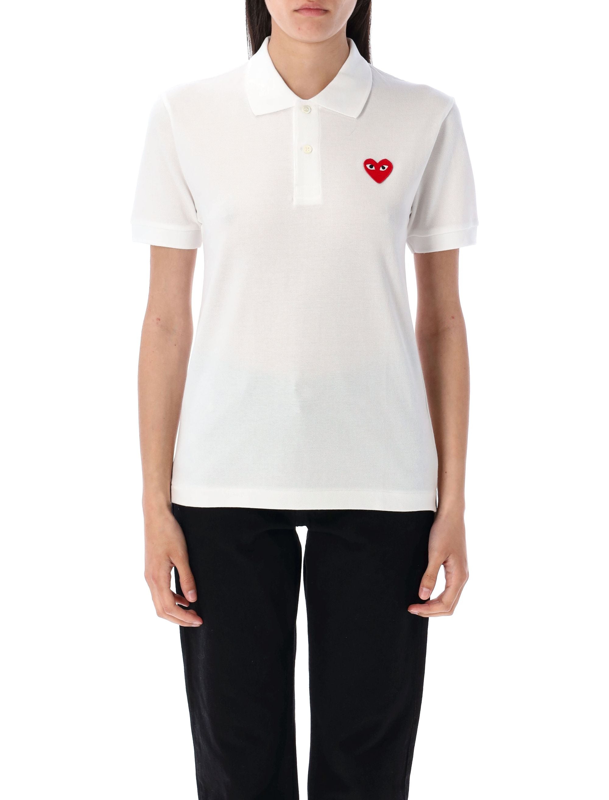 Comme Des Garçons Play Classic Polo Shirt with Red Heart Patch