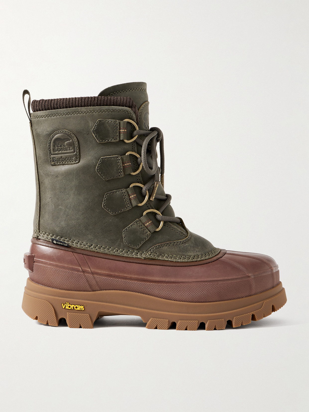 + Barbour Caribou Horizon Rubber-trimmed Leather And Gore-tex Boots - Green