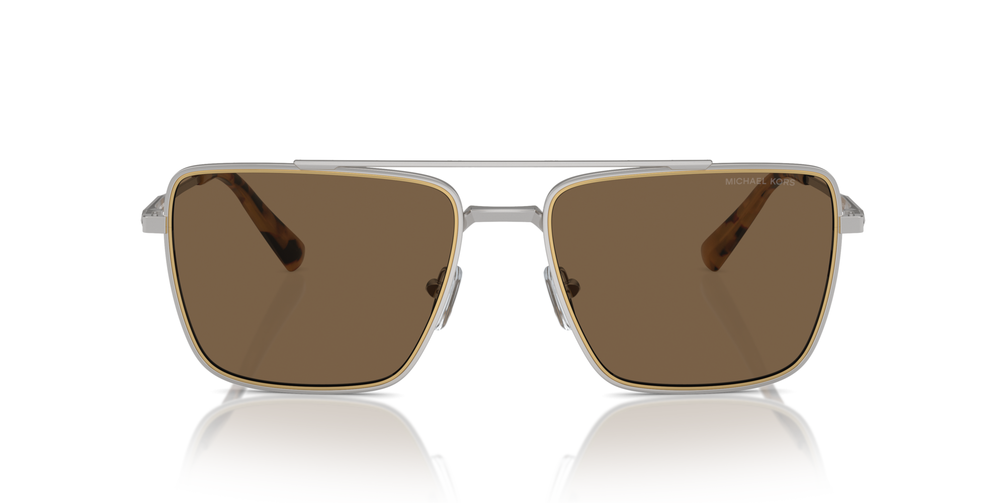 Michael Kors Man Michael Kors MK1154 BLUE RIDGE 189373 Sunglasses Metal Silver Brown Squared Norma