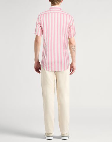 Man Shirt Pink Size 16 Cotton, Elastane